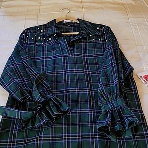 Womens Plaid Blouse